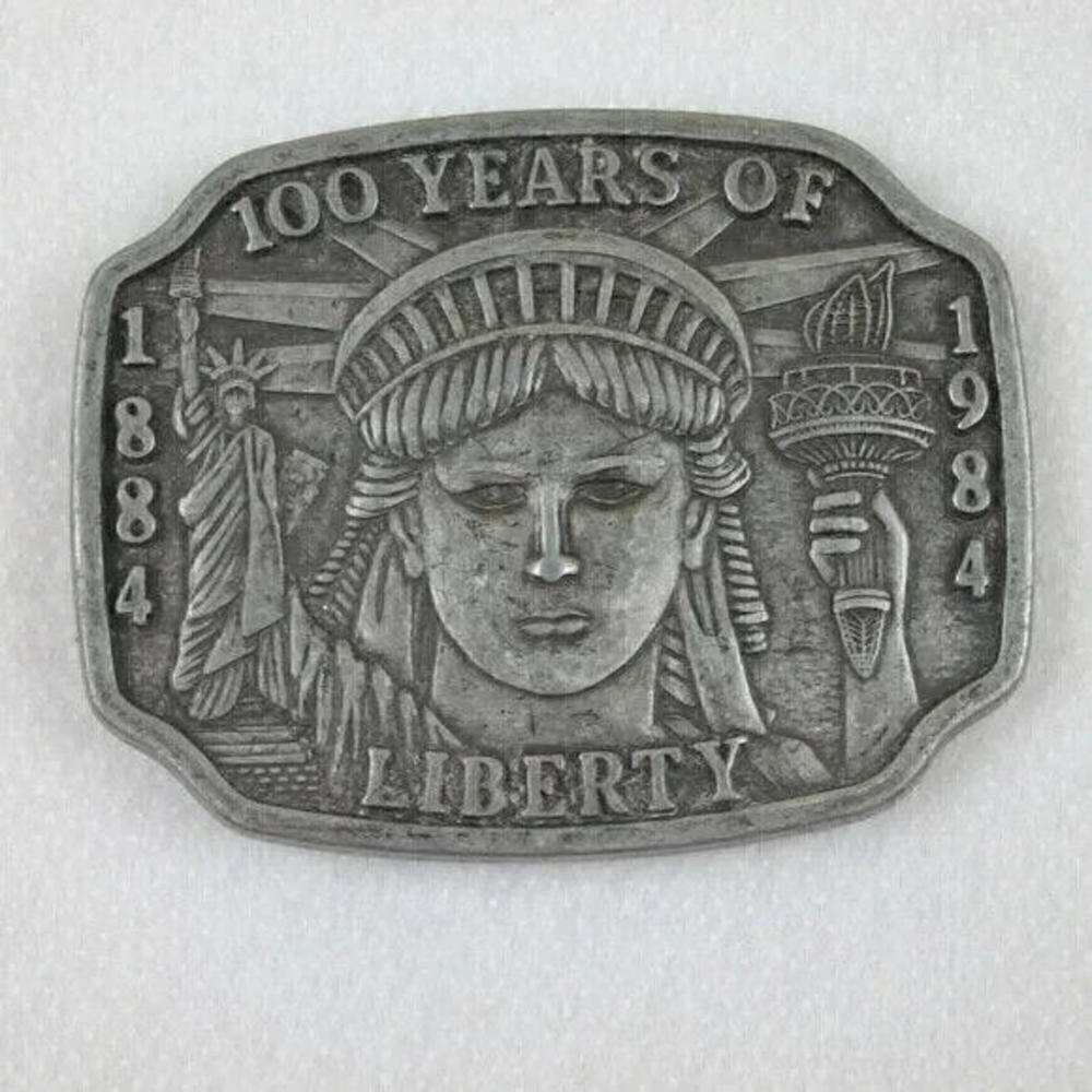 Vintage Belt Buckle Statue of Liberty Pewter Metal 100th Anniversary 1984 - Picture 9 of 14